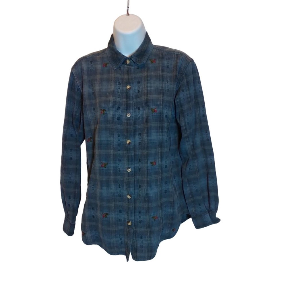 Women's Donnkenny Long Sleeve Button Up Blouse RN31691 Sz. M